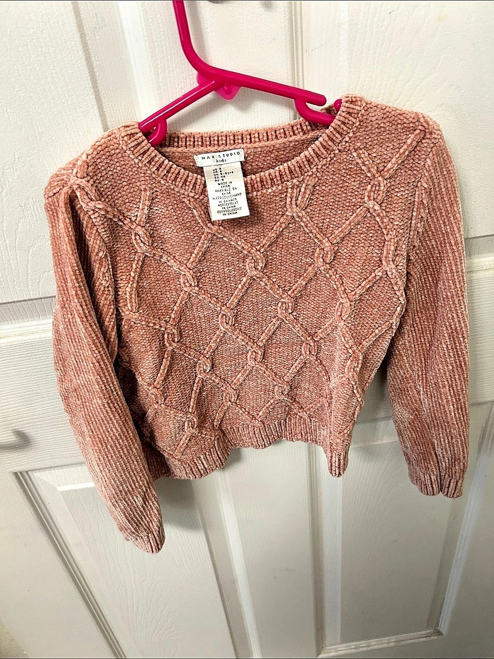 Max Studio Kids Cable Knit Sweater Pink Small (size5-6 years old)